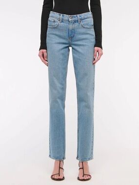 Abercrombie & Fitch Straight-Leg Jeans in Light Blue Wash